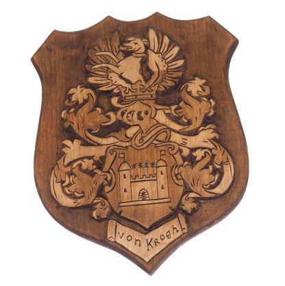 Personalized Family Crest, Hand Carved, Coat of Arms, Custom, Family Shield, Wooden Emblem, Wedding Wood Art, Heraldic, Woodcraft
