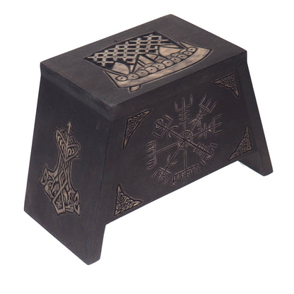 Small urn Runic Compass Wooden For Human Ashes, Wooden Memorial Box, Hand Carved, Keepsake Urns, Cremation Boxes, viking, Celtic pagan