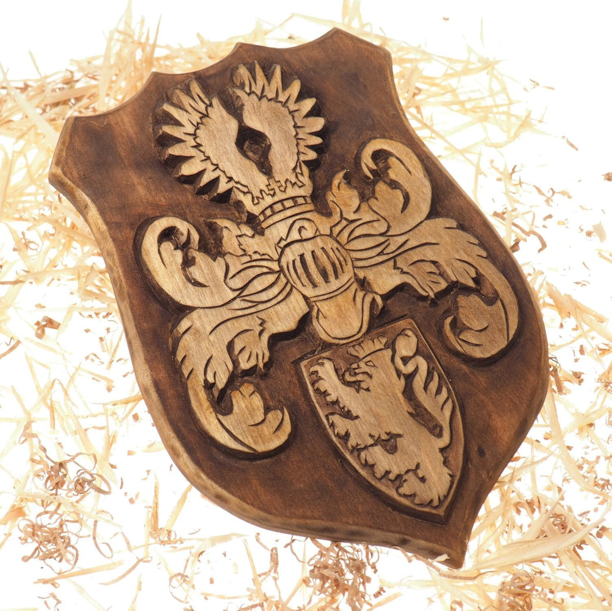 Personalized Family Crest, Hand Carved, Coat of Arms, Custom, Family Shield, Wooden Emblem, Wedding Wood Art, Heraldic, Woodcraft