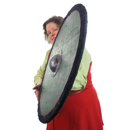 Personalized Green Dragon Viking Shield Pattern, 30 inch, Norsman shield, Wall decor, Larp and reenactment, SCA ready, black shield