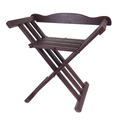 Folding chair, Old dark walnut color, Wooden medieval, folding chair with back support, viking, Personalized color
