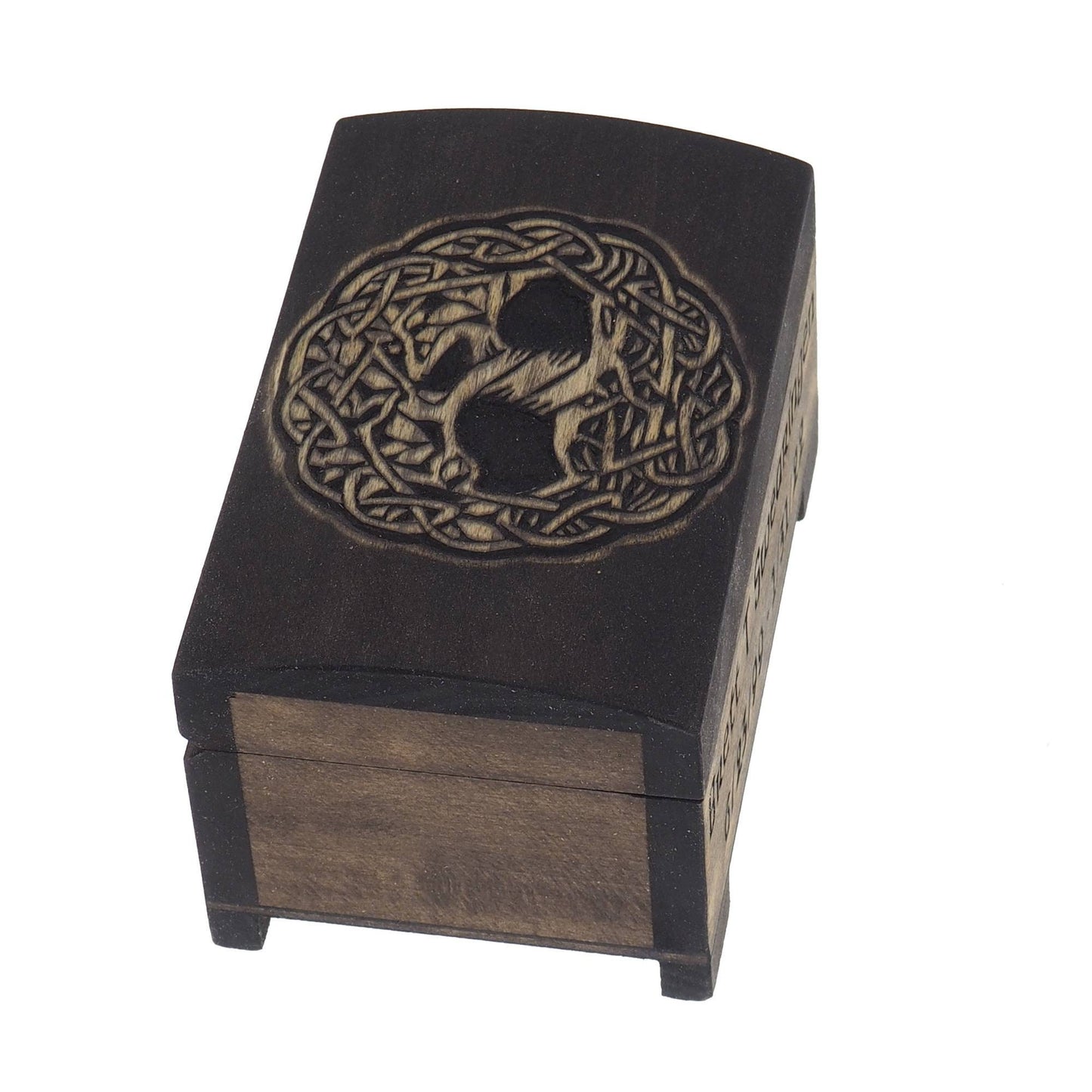 Small Personalized Wood Urn For Human Ashes,Yggdrasil, tree of life Memorial Box, Carved Keepsake Cremation Urns, Cremation Boxes For Burial