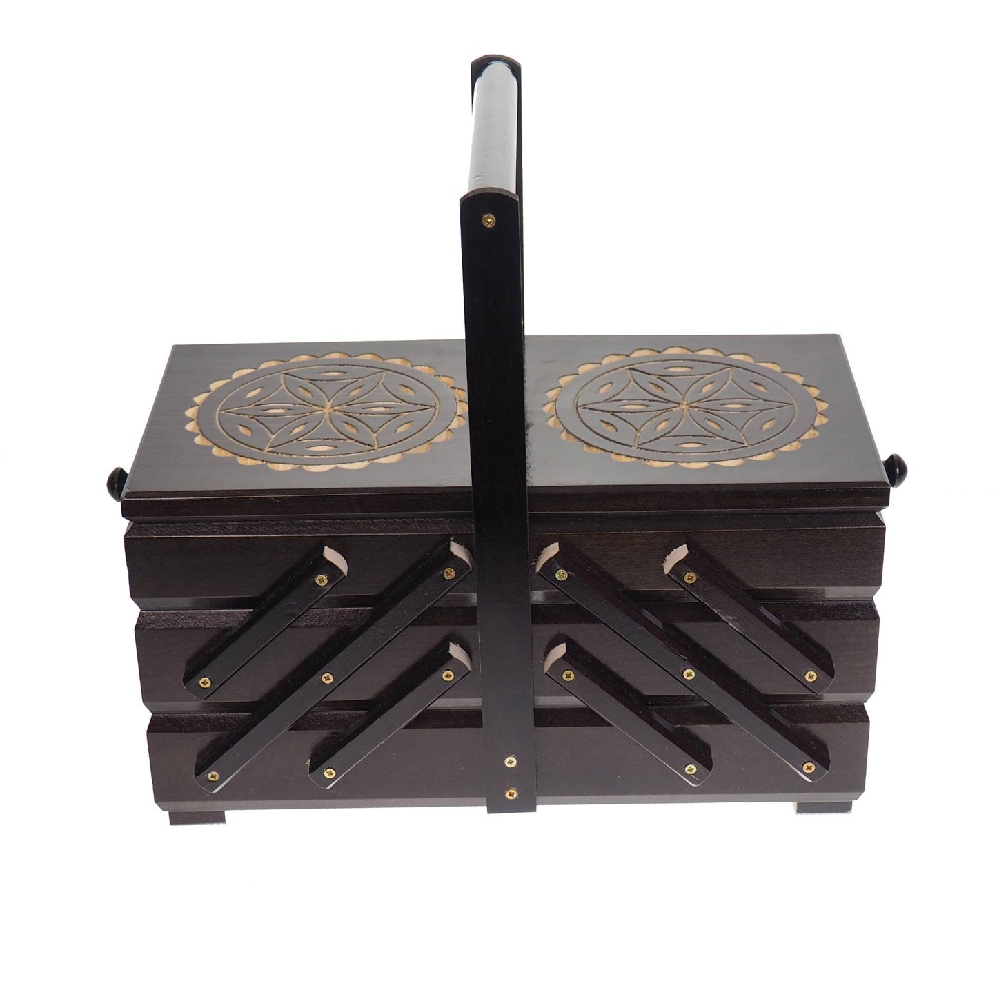 Wooden sewing box, thread box, organizer for small items, foldable thread organizer, box for accessories, accordion box, SCA, reenactment
