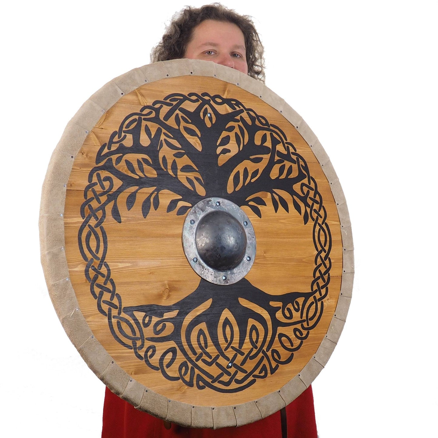 Personalized Big Tree of Life  Viking Shield Pattern, Norsman shield, Wall decor, Larp and reenactment, SCA ready, black shield