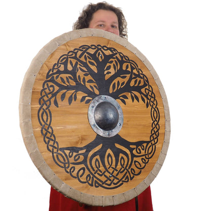 Personalized Big Tree of Life  Viking Shield Pattern, Norsman shield, Wall decor, Larp and reenactment, SCA ready, black shield