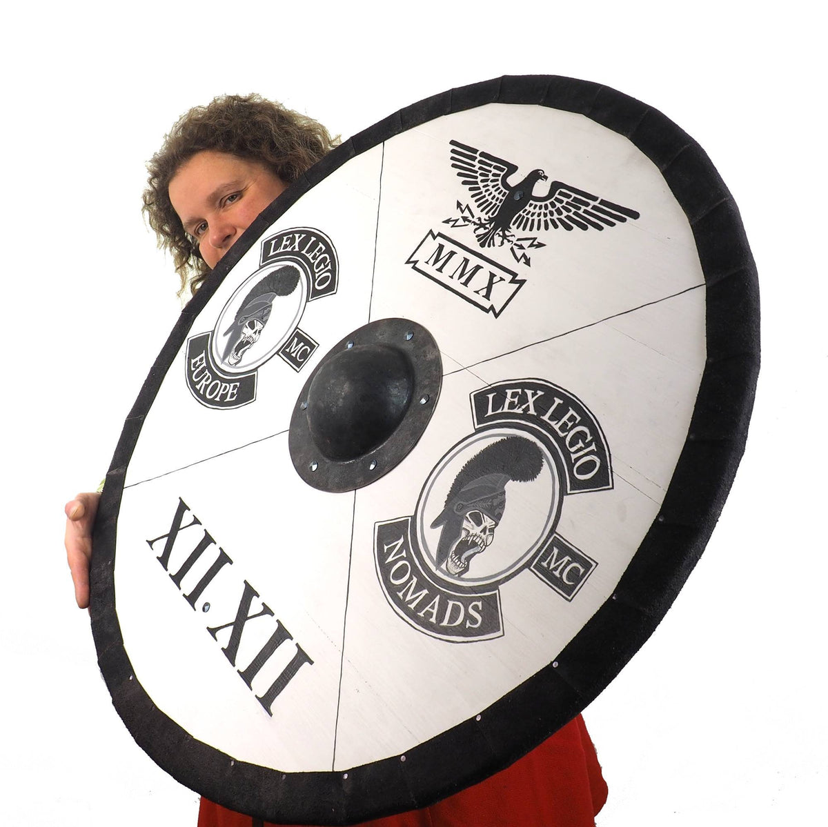 Motor club, company logo, Personalized Viking Shield, Hand Painted, Norsman shield, Wall decor, Larp and reenactment, SCA ready, pub decor