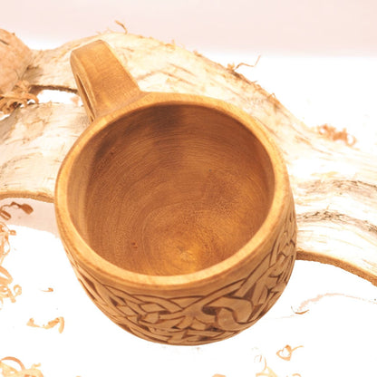 Viking Kuksa, Intricately carved, Viking style, wooden mug. kuksa Lisbjerg (Denmark), best man gift, SCA, Larp, medieval replica, historical