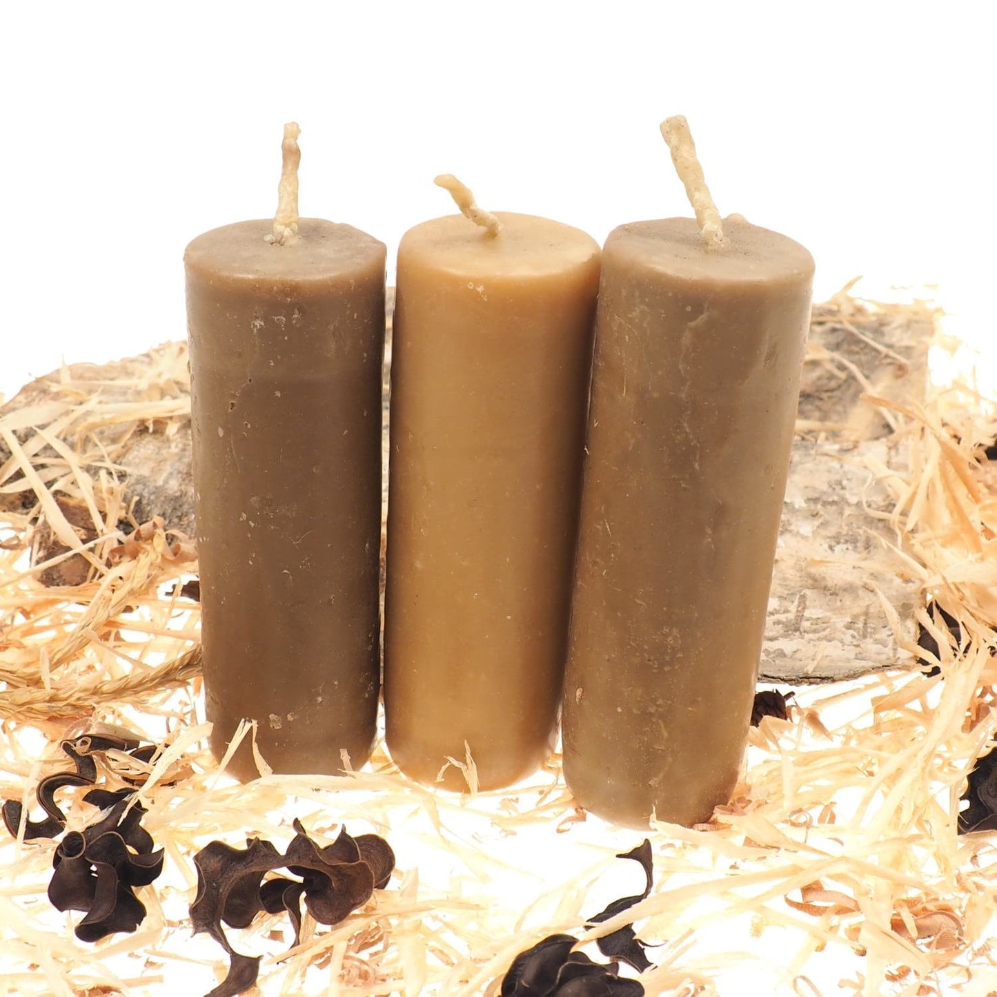 Long Pure Beeswax Candle, 5 and 1/2" high Unscented Beeswax Pillar Candle, Hand Made, Natural Eco Friendly for Meditation, Prayer or Altar