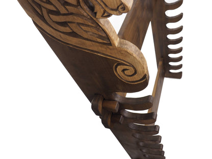 Viking personalized Wall Stand for Weapons, weapon rack with wolf head, hanging weapon holder , norsk style, medieval decor, Larp and SCA,