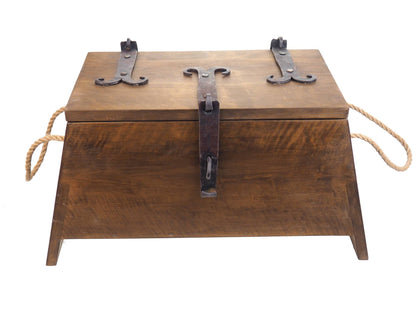 Simple Personalized Viking Chest, hand made, Norse box, chest with forged fittings, perfect wedding gift, SCA and Larp, treasure chest