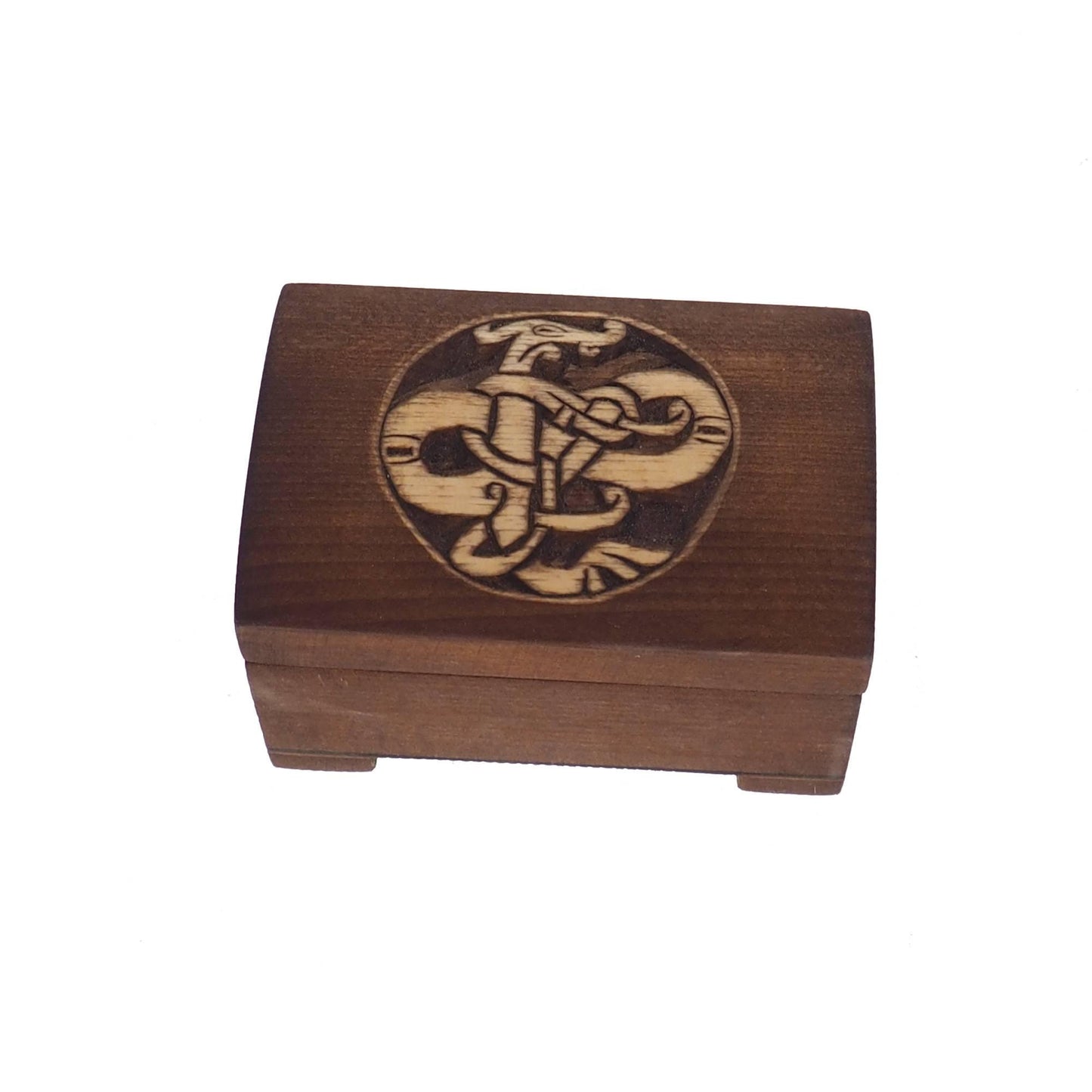 Wooden jewelry box, urnes dragon viking plait, hand carved, personalized, history pattern, gift box, custom jewelry box, wedding memory box,