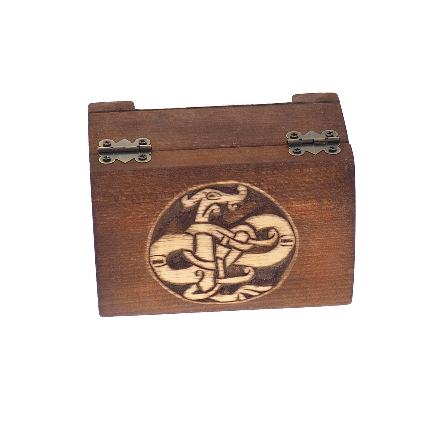 Wooden jewelry box, urnes dragon viking plait, hand carved, personalized, history pattern, gift box, custom jewelry box, wedding memory box,