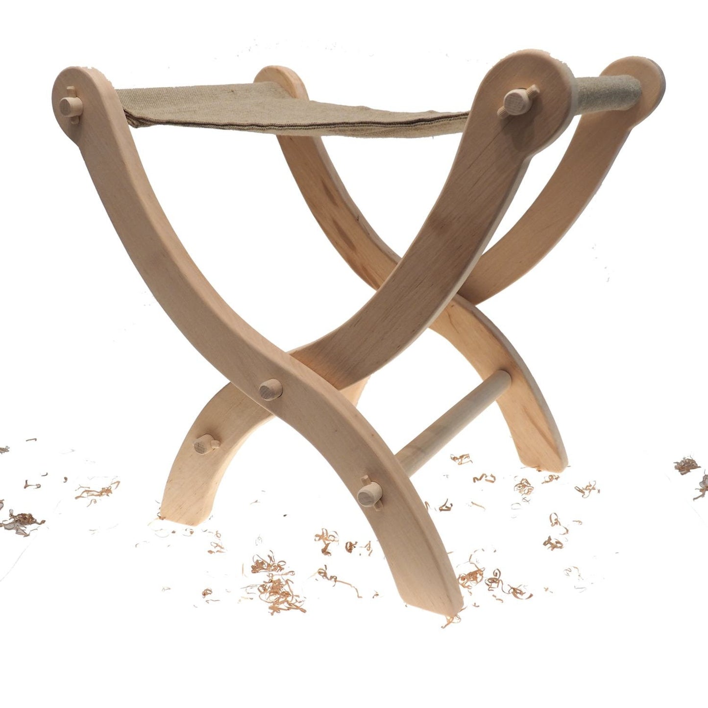 Medium Wooden Folding Stool, Wooden, medieval, folding, viking, larp, sca reenactment, camping gear,