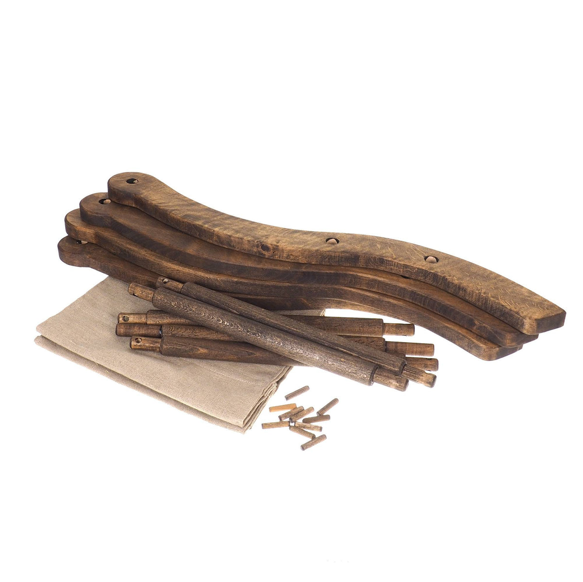 Medium Wooden Folding Stool, for self-assembly, Historical furniture, medieval, SCA, LARP, camping gear, wooden stool, viking, event stool