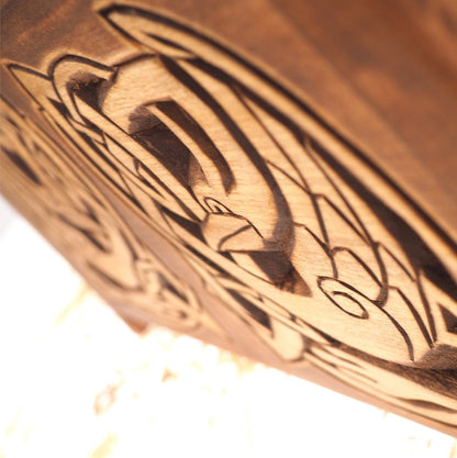 Celtic Wooden Urn For Human Ashes, Wooden Memorial Box, Hand Carved, Keepsake Cremation Urns, Cremation Boxes For Burial, Celtic pagan