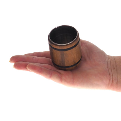 Dark Oak Wooden Mug 50 ml  1.7 oz, steel inside wooden cup, wooden drinking mug, historical mug, rustic mug, medieval replica