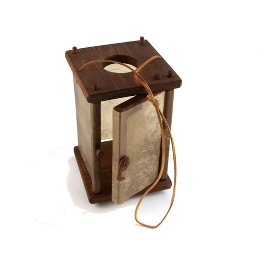 Wooden Medieval Lantern, door opening , Chestnut, Viking lamp, Larp, SCA, Lantern, Candle light, Historical Re-enactment