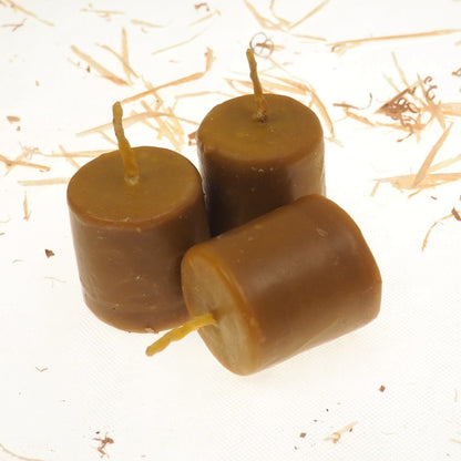 Pure Beeswax Candle, 2 and 1/2" high Unscented Beeswax Pillar Candle, Hand Made, Natural Eco Friendly for for Meditation, Prayer or Altar
