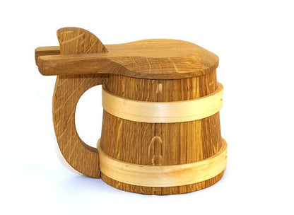 Wooden Beer Mug 1/2 litre with a lid|beer mug, wooden cup, wooden drinking mug, historical mug, rustic mug, medieval replica, Larp, sca