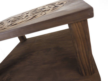 Coffee table, Aegishjalmur, Personalized, Hand Carving, Viking decor, hand carved table, Viking art, night table, Norse, Scandinavian,Norway