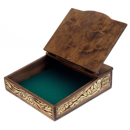 Personalized Hand carved medieval bureau box, wooden desk,  hand carved writer place, medieval, SCA, LARP, reneaccment and fantasy equipment