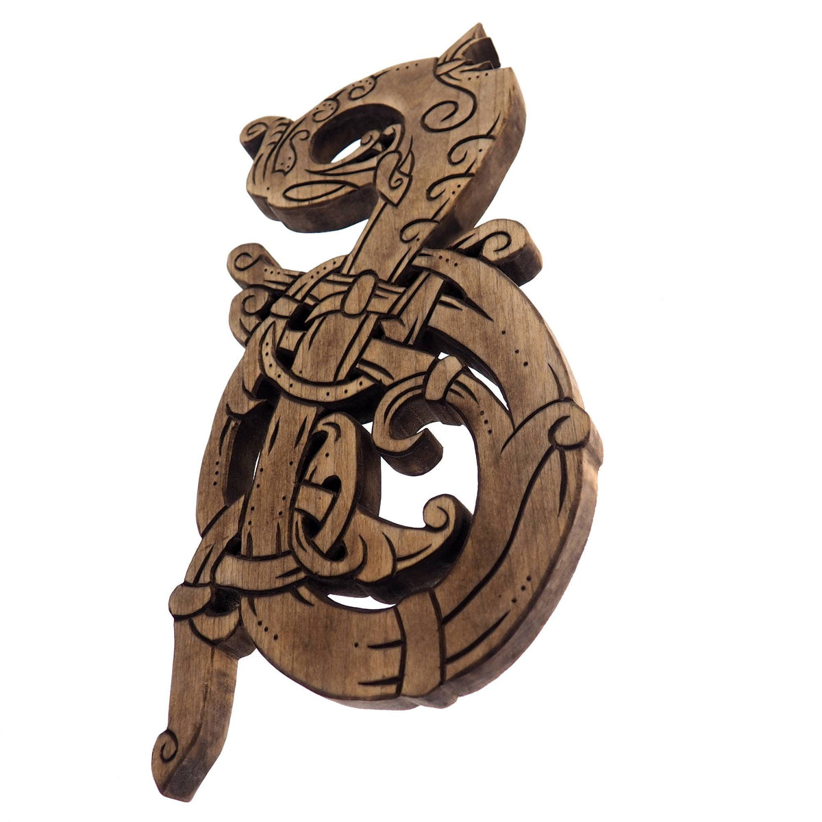 Wooden Hand Carved Dragon,  Ringerike Style, personalized, Dragon wall carving, viking wall decor, viking room decoration, viking art, norse