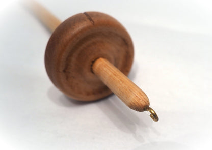 Hand turned alder Bottom & Top Drop Spindle
