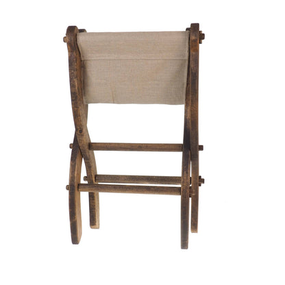 Medium Wooden Folding Stool, Oak finish, Medieval stool, Viking, Larp and SCA, reenactment, camping gear, folding chair, historical bench