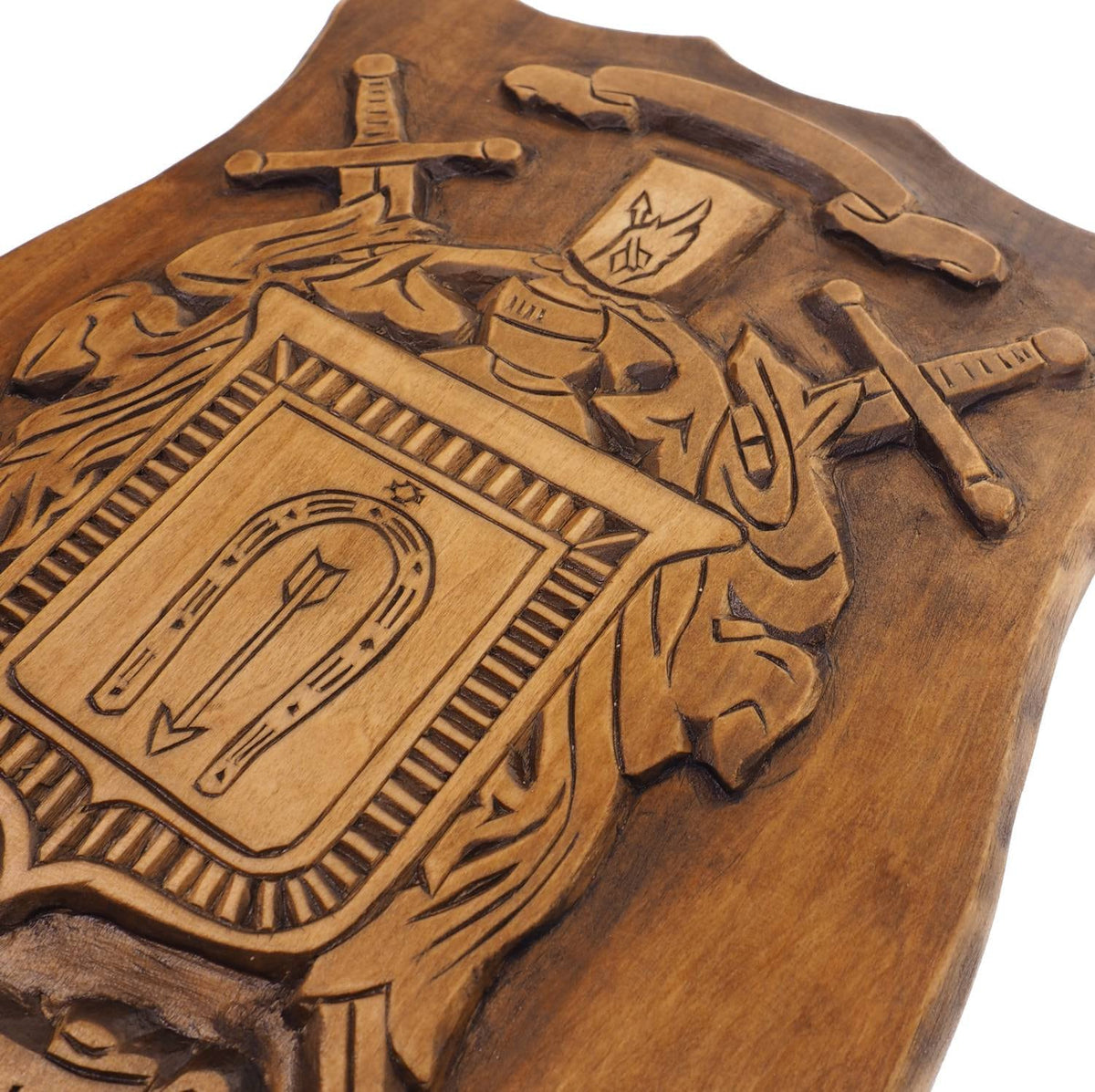 Swords Personalized Family Crest, Hand Carved, Coat of Arms, Custom, Family Shield, Wooden Emblem, Wedding Wood Art, Heraldic, Woodcraft
