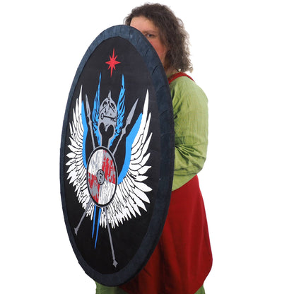 Oval Crest Shield, company logo, Personalized Viking Shield, Hand Painted, Wall decor, Larp and reenactment, SCA ready, pub decor, Norman