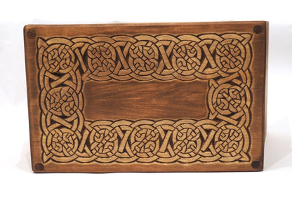 Thor hammer Yggdrasil Wooden Urn For Human Ashes, Wooden Memorial Box, Hand Carved, Keepsake Cremation Urns, Cremation Boxes For Burial