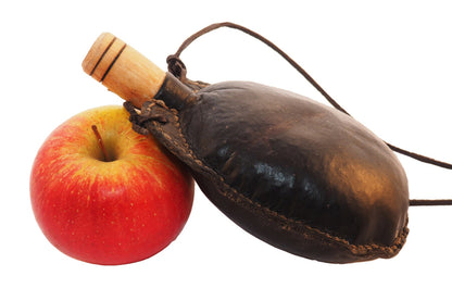 Medium hand crafted authentic medieval wine black skin with wooden stopper leather flask bladder ALL NATURAL Witcher Netflix Geralt