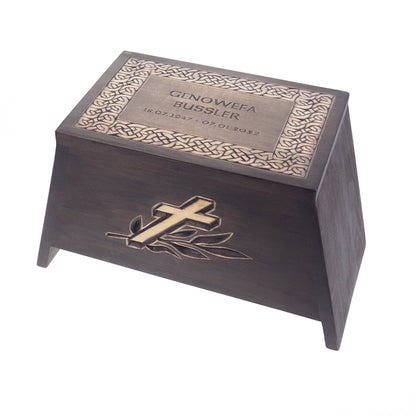 Ebony Personalized Wood Urn For Human Ashes, Wooden Memorial Box Carved , Keepsake Urns, Cremation Boxes For Burial,
