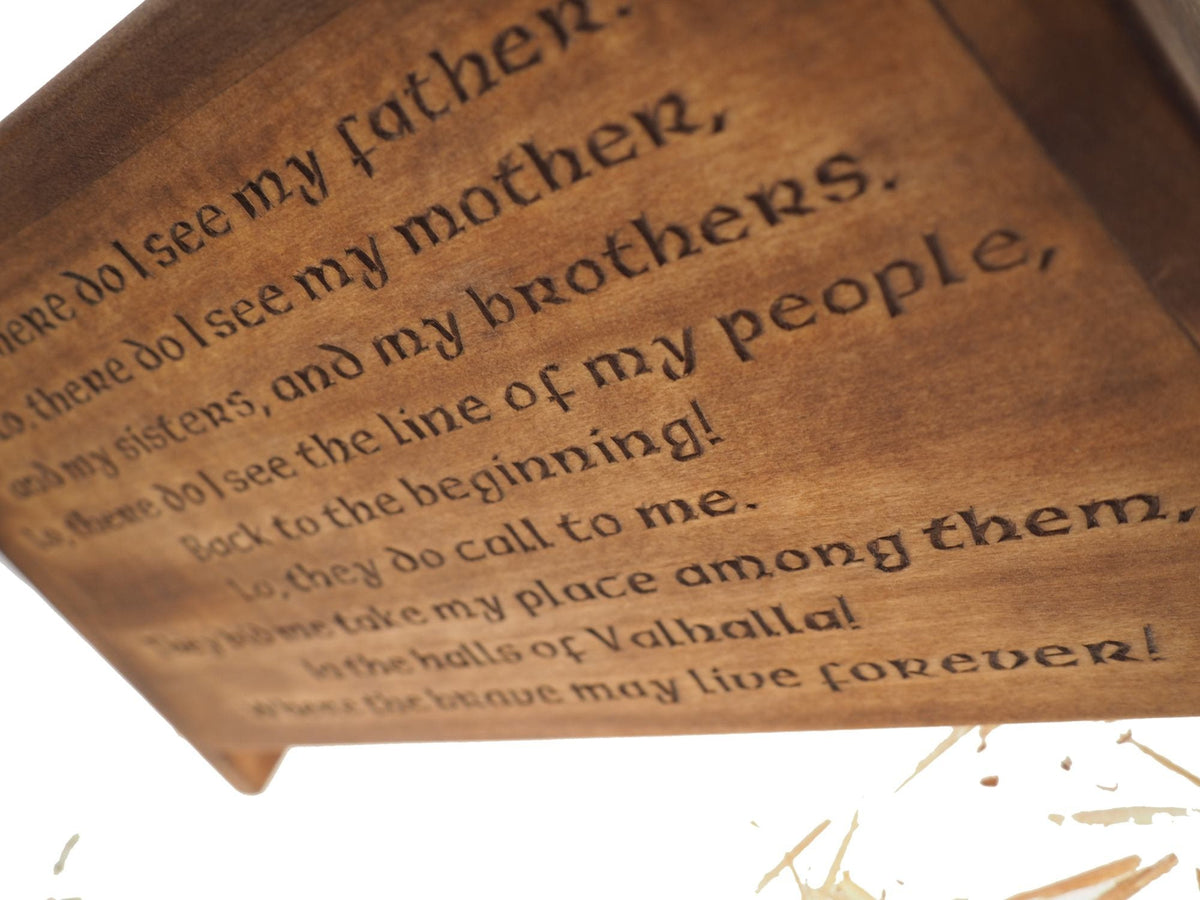 Viking Personalized Wood Memorial Box with Yggdrasil, Wooden  Carved , Keepsake  Urns, Cremation Boxes For Burial, Viking pagan