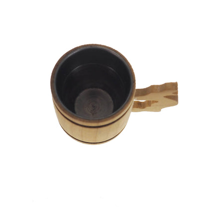 Oak Wooden Beer Mug 50 ml  1.7 oz, steel inside wooden cup, wooden drinking mug, historical mug, rustic mug, medieval replica