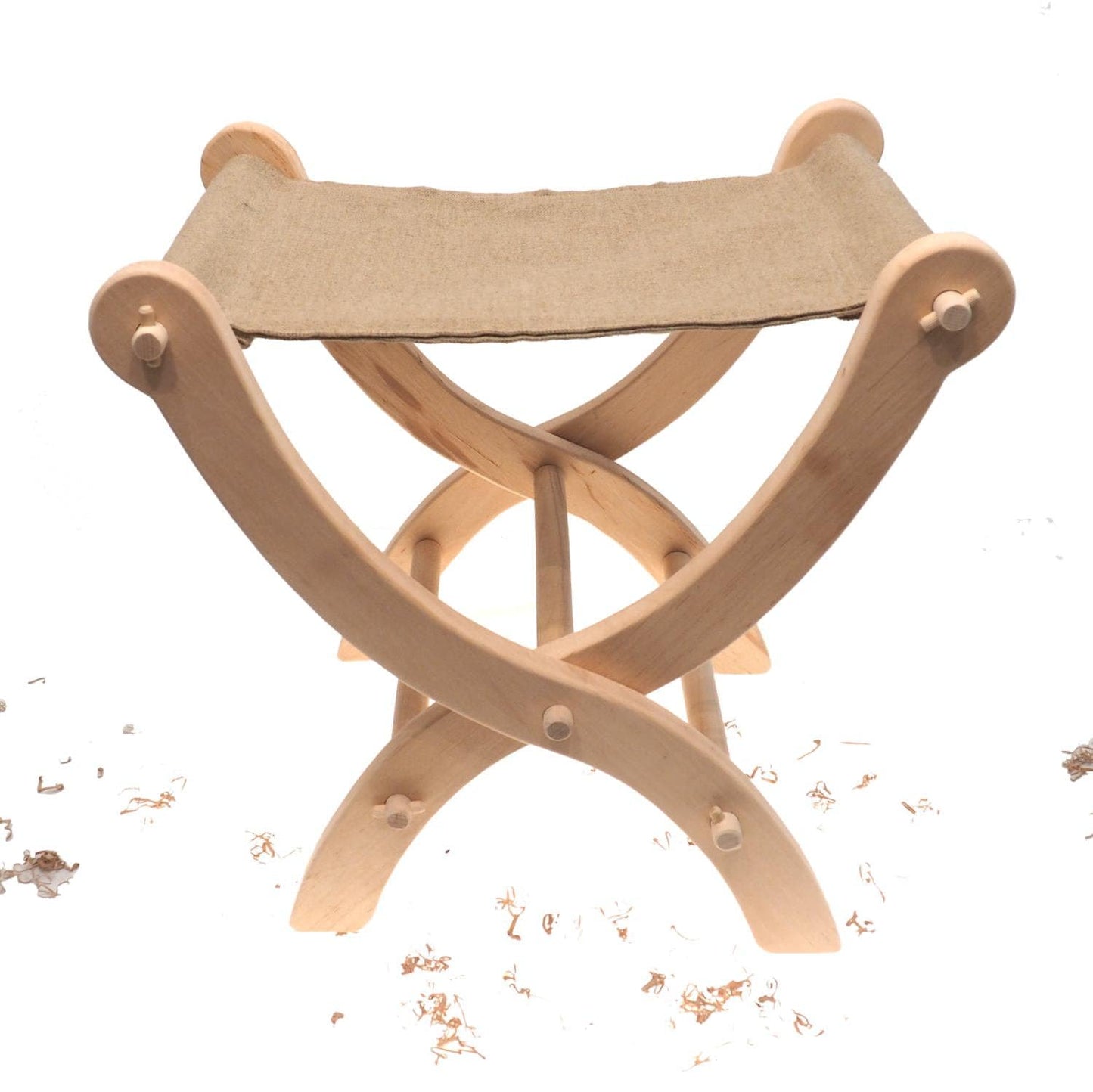 Medium-sized wooden folding stool