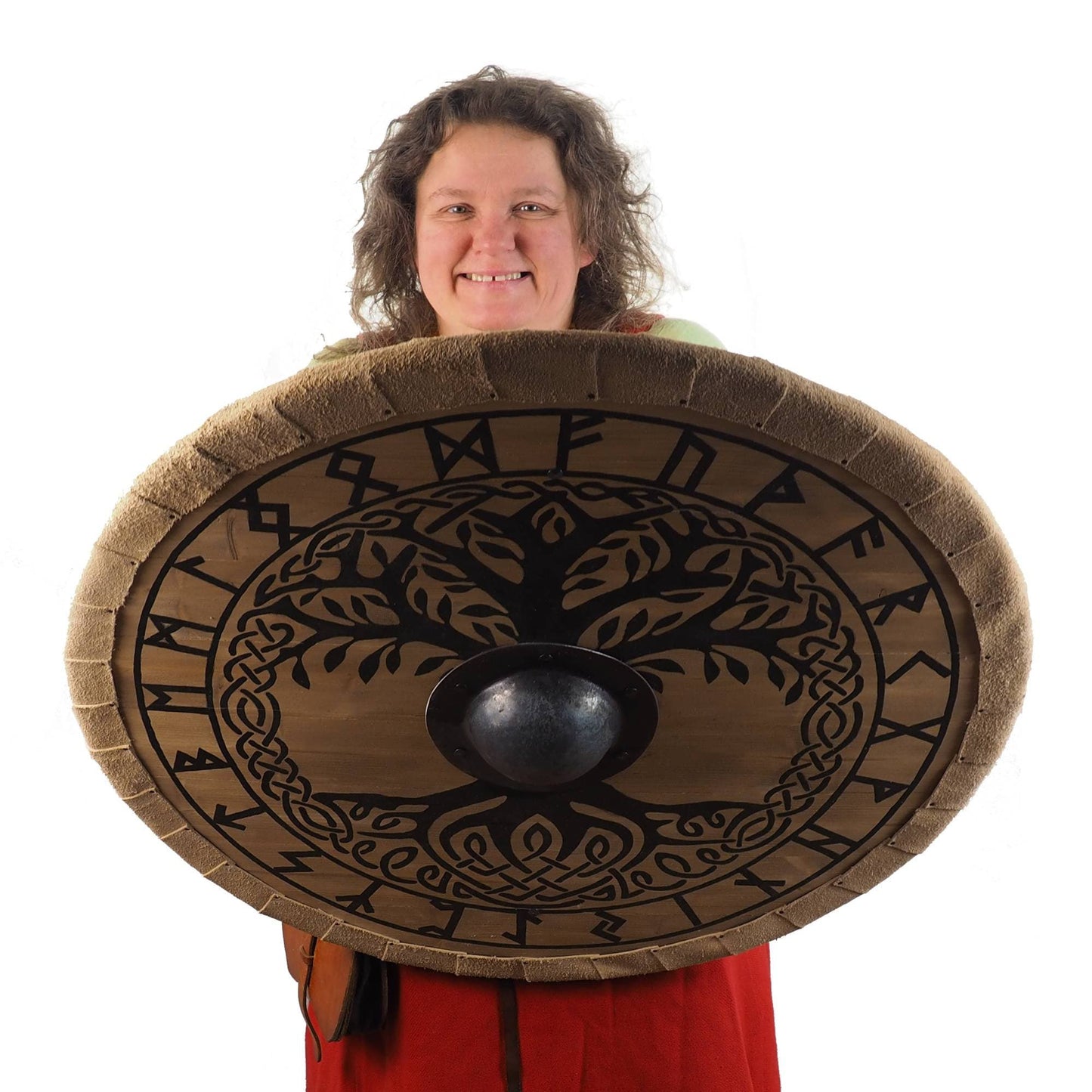Personalized Big Tree of Life Viking Shield Pattern, Norsman shield, Wall decor, Larp and reenactment, SCA ready, black shield
