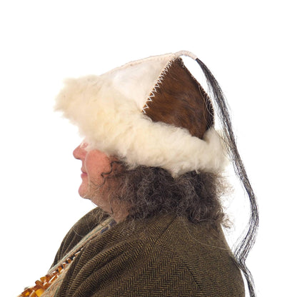 Historical leather hat with horse tail