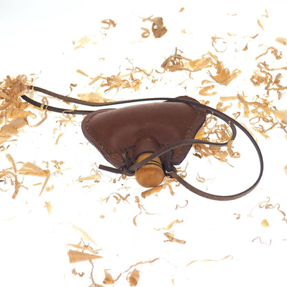 Light Brown, Mini flask, hand crafted, authentic medieval wine skin with wooden stopper leather flask bladder ALL NATURAL