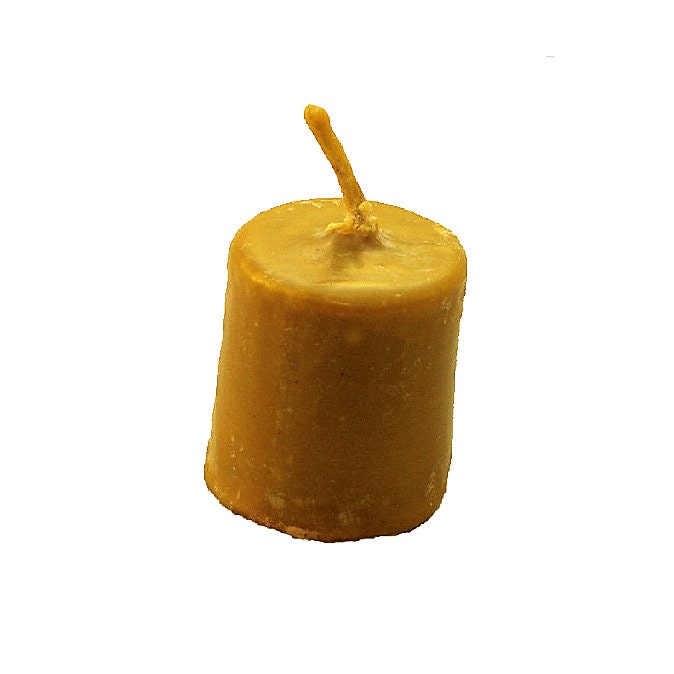 Pure Beeswax Candle, 2 and 1/2" high Unscented Beeswax Pillar Candle, Hand Made, Natural Eco Friendly for for Meditation, Prayer or Altar