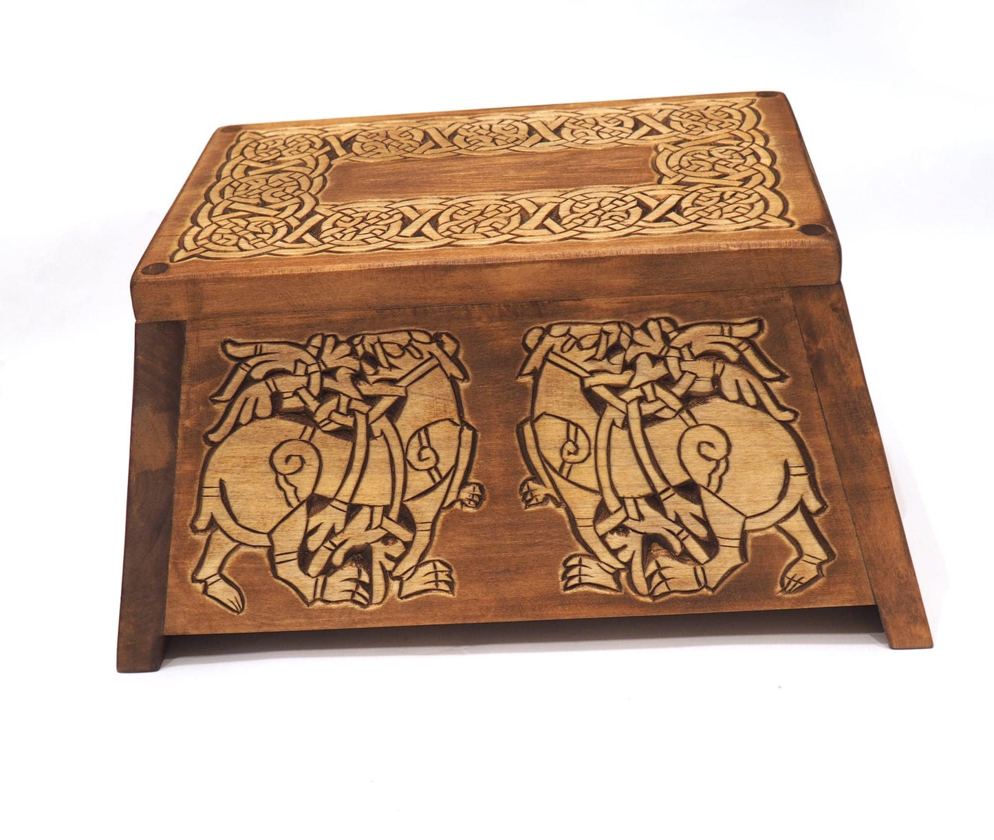 Personalized Wood Urn For Human Ashes, Wooden Memorial Box Carved , Keepsake Cremation Urns, Cremation Boxes For Burial, Viking pagan