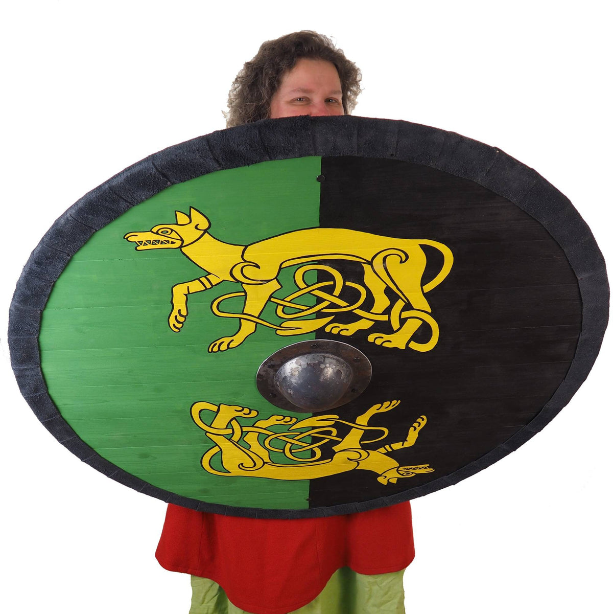 Customized Huge custom wolfs pattern Viking Shield, 36 inch, Customized pattern, Norsman shield, Wall decor, Larp and reenactment, SCA