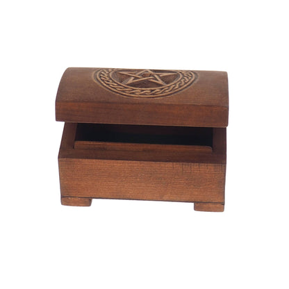 Wooden jewelry box, pentagram in  plait, hand carved, personalized, history pattern, gift box, custom jewelry box, wedding memory box,