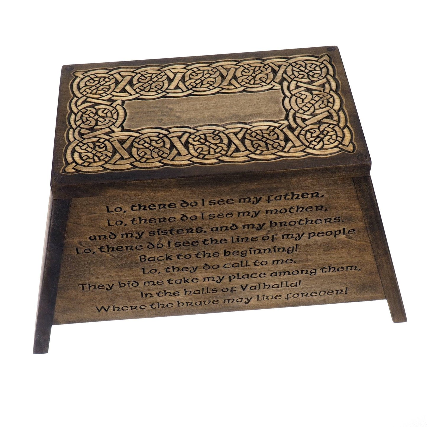Ebony Viking Personalized Wood Urn with Viking prayer, Wooden Memorial Box Carved , Keepsake, Cremation, Cremation Boxes For Burial,  pagan