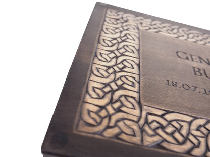 Ebony Personalized Wood Urn For Human Ashes, Wooden Memorial Box Carved , Keepsake Urns, Cremation Boxes For Burial,