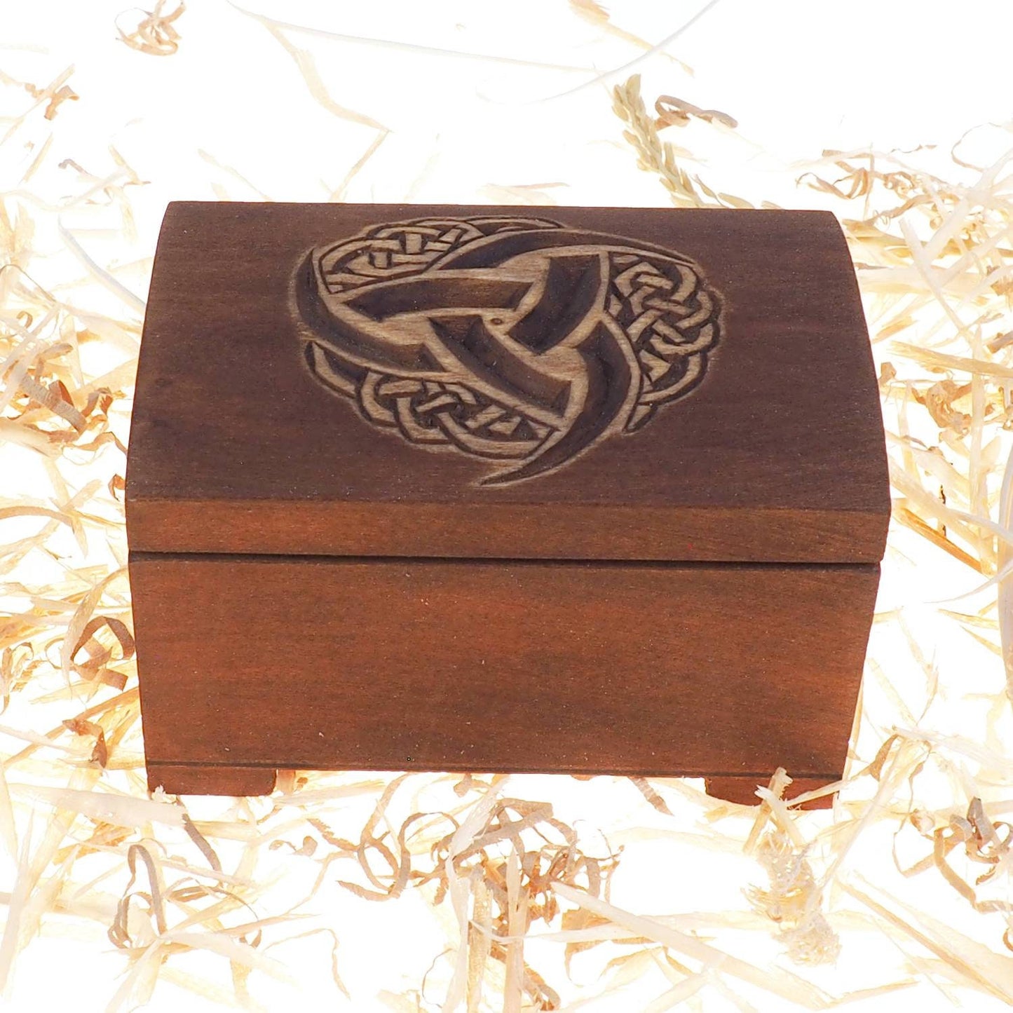 Triple Horn of Odin Wooden historical jewelry box,  keepsake box, hand carved, Asatru, pagan, viking, personalized Scandinavian, Witchcraft,