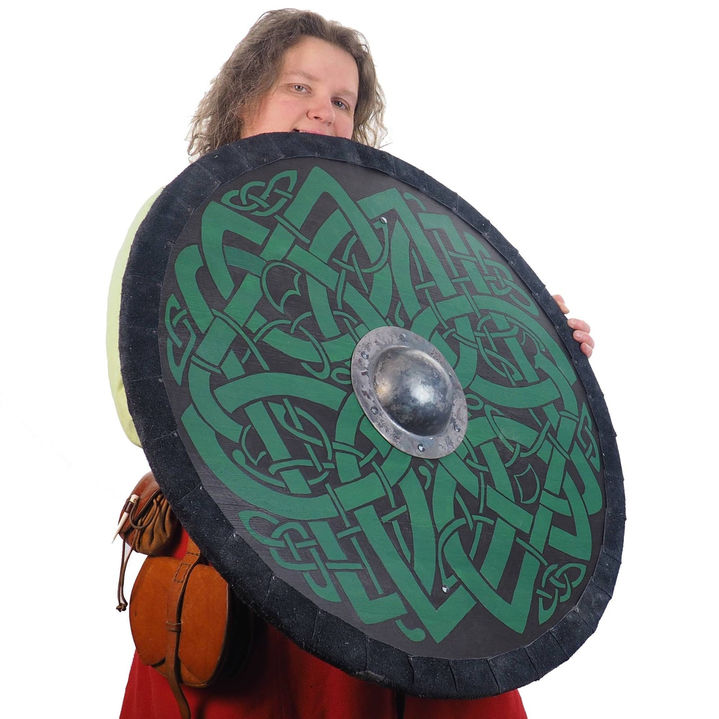 Personalized Green Dragon Viking Shield Pattern, 30 inch, Norsman shield, Wall decor, Larp and reenactment, SCA ready, black shield