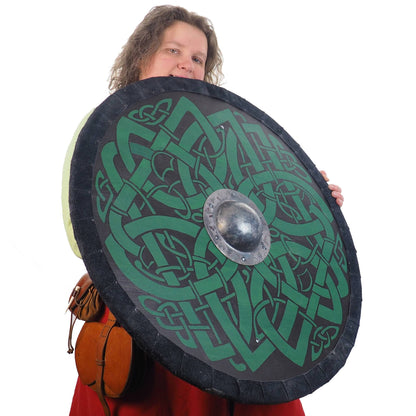 Personalized Green Dragon Viking Shield Pattern, 30 inch, Norsman shield, Wall decor, Larp and reenactment, SCA ready, black shield