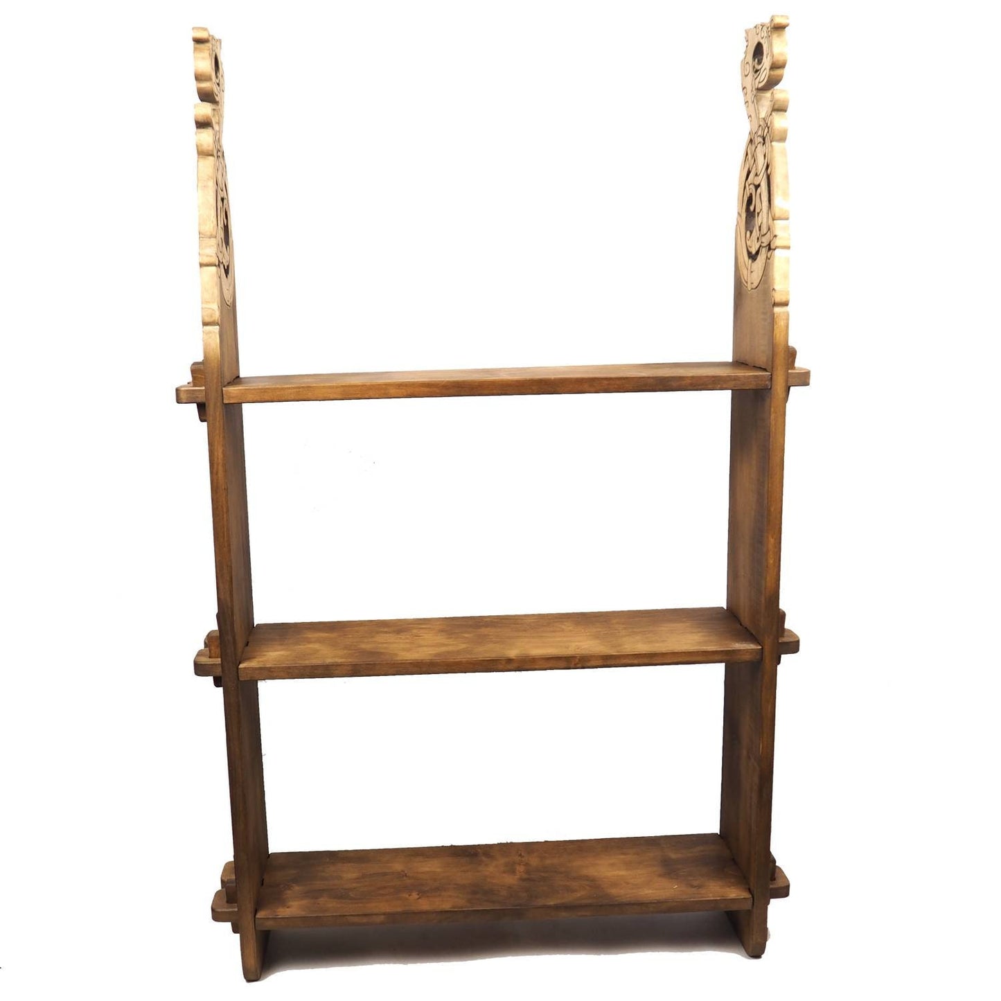 Viking personalized three-shelf bookcase, Wall shelf with Dragon head, hanging book shelf , norsk style, medieval decor, Larp and SCA,,