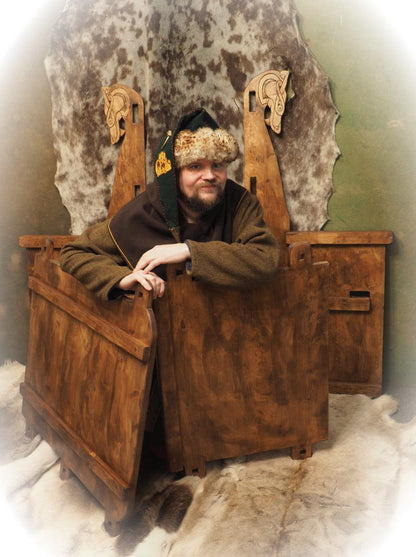 Viking medieval throne , larp, sca reenactment chair, historical furniture, viking throne,